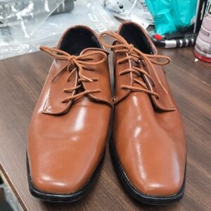 Joseph Abboud Size 13W Tan Faux Leather Dress Shoes